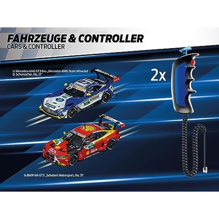 Carrera DIGITAL 132 - Rennsport Set mit Mercedes AMG GT3 EVO & BMW M4 GT3 - Authentisches DTM Rennvergnügen - Maßstab 1:32 – Bild 4
