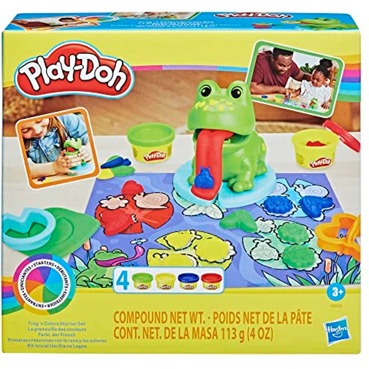 Play-Doh Farbi, der Frosch, 4 Dosen, Vorschulspielzeug, F6926, Multi – Bild 2