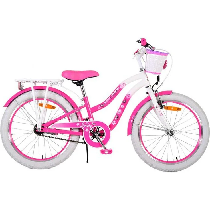 Volare Kinderfahrrad Lovely - Mädchen - 20 Zoll - Rosa - Rücktrittbremse - Luftbereifung - Rahmenhöhe 27,5 cm - Bis 115 kg - Lenkerhöhe einstellbar