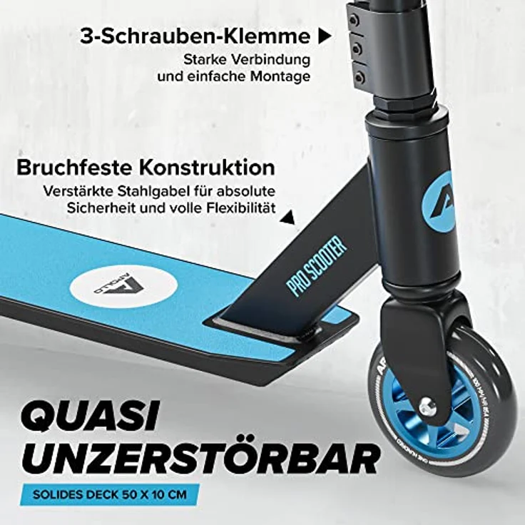 Apollo Stuntscooter Genius Pro, Stunt Scooter Kinder Freestyle Kickscooter mit trendigen Farben – Bild 5