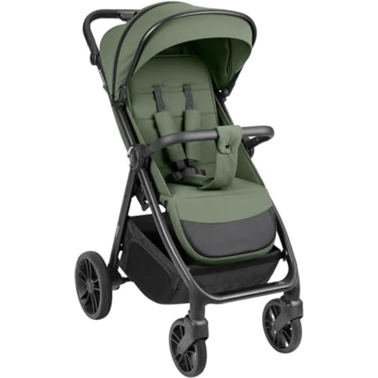 Kikka Boo Buggy Jody, Kinderwagen mit PU-Rädern, Federung, 5-Punkt-Gurt und Hinterradbremse, grün – Bild 2