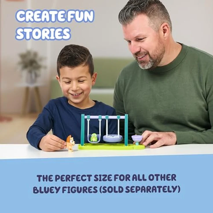 BlueY Mini-Spielset Schildkröten-Jungen-Spielplatz, mit beweglicher Bingo-Figur und Schaukeln, für kreative Abenteuer – Bild 5