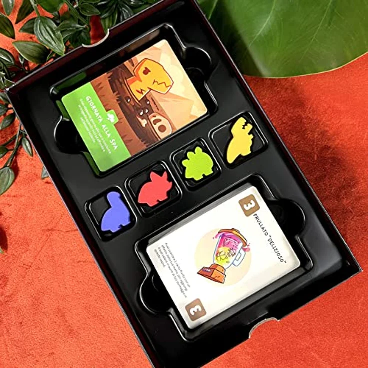 Asmodee Happy Little Dinosaurier, Tischspiel für 2-4 Spieler, ab 8 Jahren, italienische Ausgabe, inklusive 97 Karten und 4 Dinosaurier-Spielsteinen – Bild 5