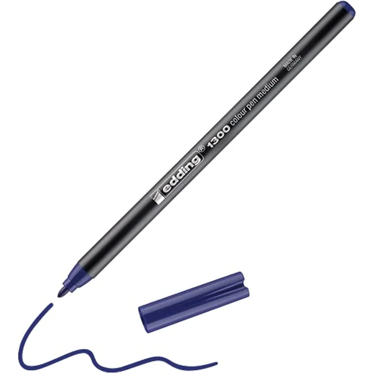 Edding 1300 Fasermaler medium - blau - Rundspitze 2 mm - Filzstift für Schule, Mandala, Bullet Journal – Bild 1