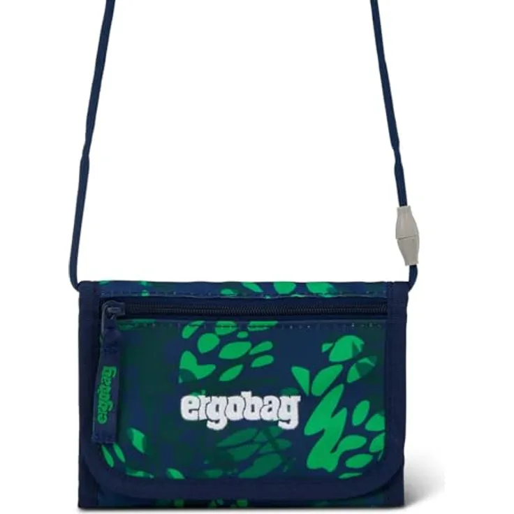 ergobag Brustbeutel Geldbeutel, Mini Portemonnaie mit Kleingeldfach und Sichtfenster, verstellbare Umhängeschlaufe, recycelte Materialien