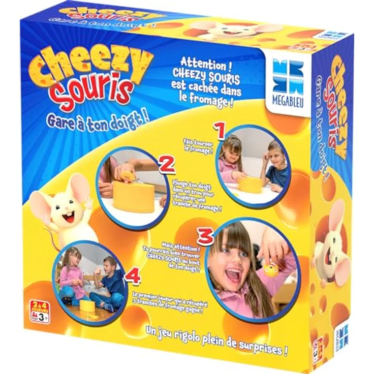 MEGABLEU Tischspiel CHEEZY MOUSE, Brettspiel für 2-4 Spieler, geeignet ab 3 Jahren, blau, unisex – Bild 2
