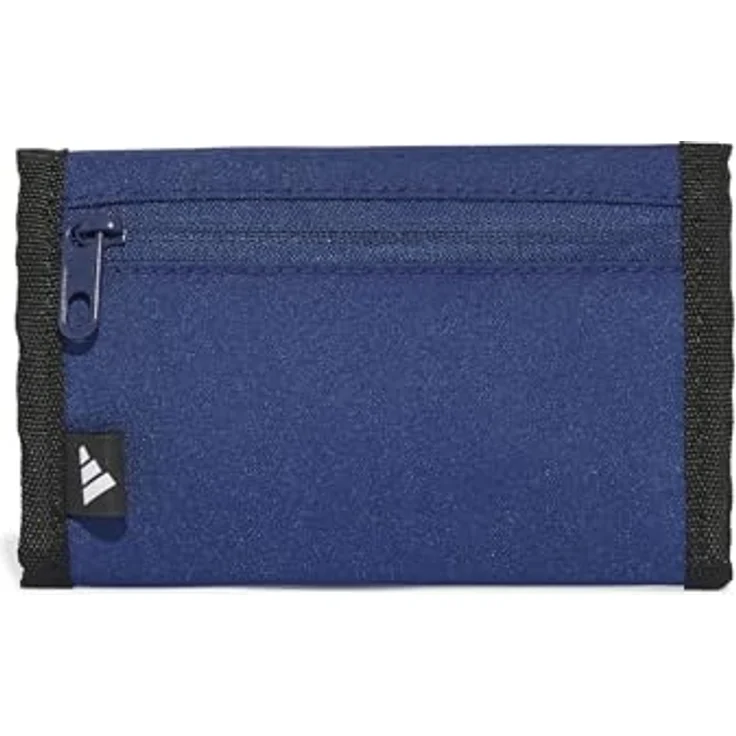 adidas Originals Linear Wallet, Kinderportemonnaie aus recyceltem Polyester, blau, mit mehreren Fächern und Reißverschluss für Kleingeld – Bild 2