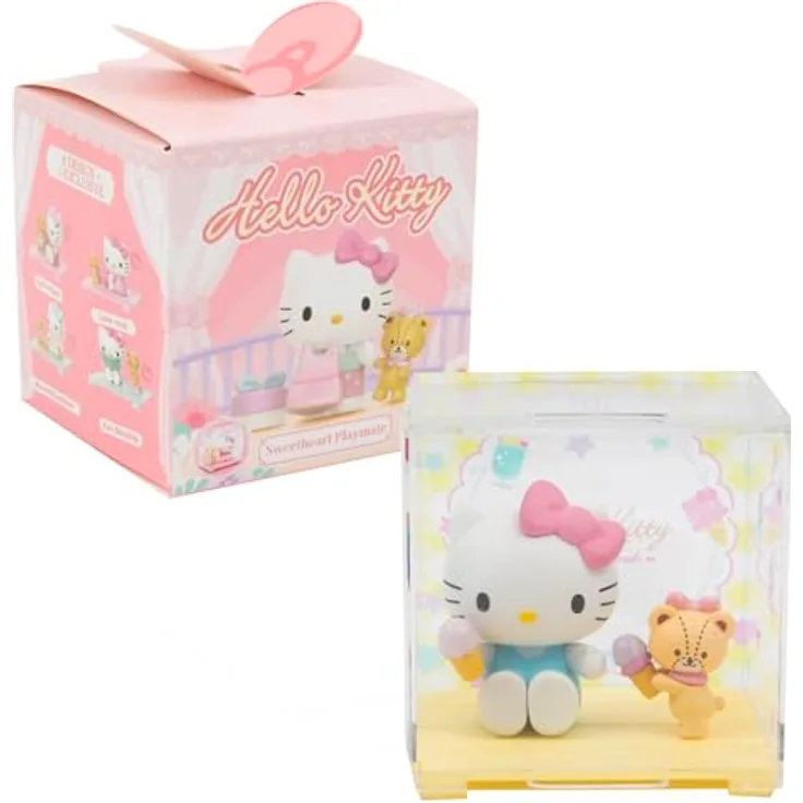 Hello Kitty Sweetheart Playmate, Sammelfigur 4,5 cm mit Zubehör in transparenter Box, zufälliges Modell für Kinder ab 3 Jahren, HKT38