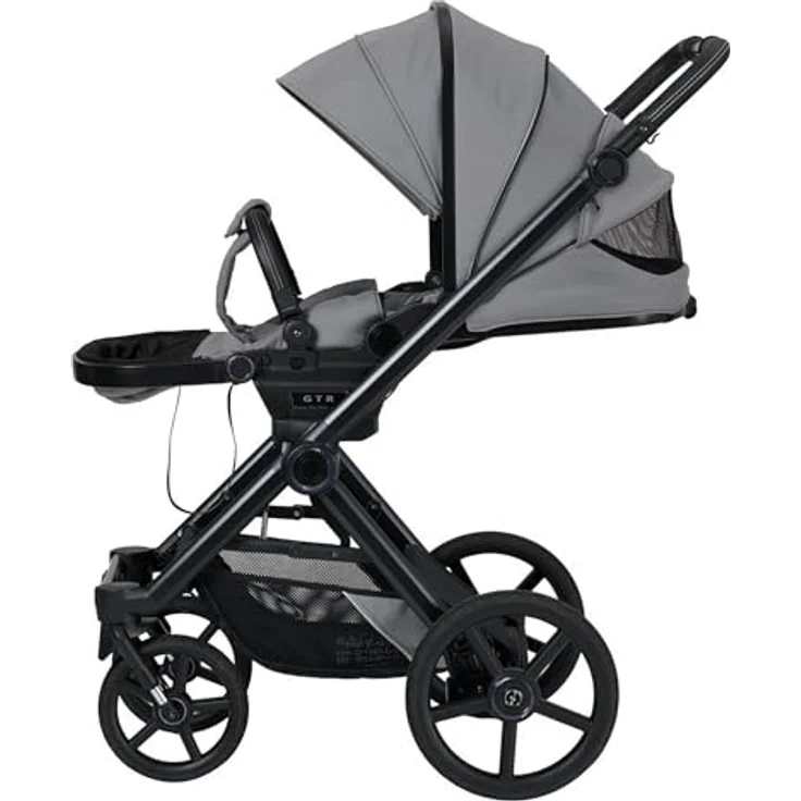Hartan Kinderwagenset IVY GTR Outdoor, Grau, 3-teilig, mit Liegewanne, höhenverstellbarem Schiebergriff, Federung und 5-Punkte-Gurt – Bild 10