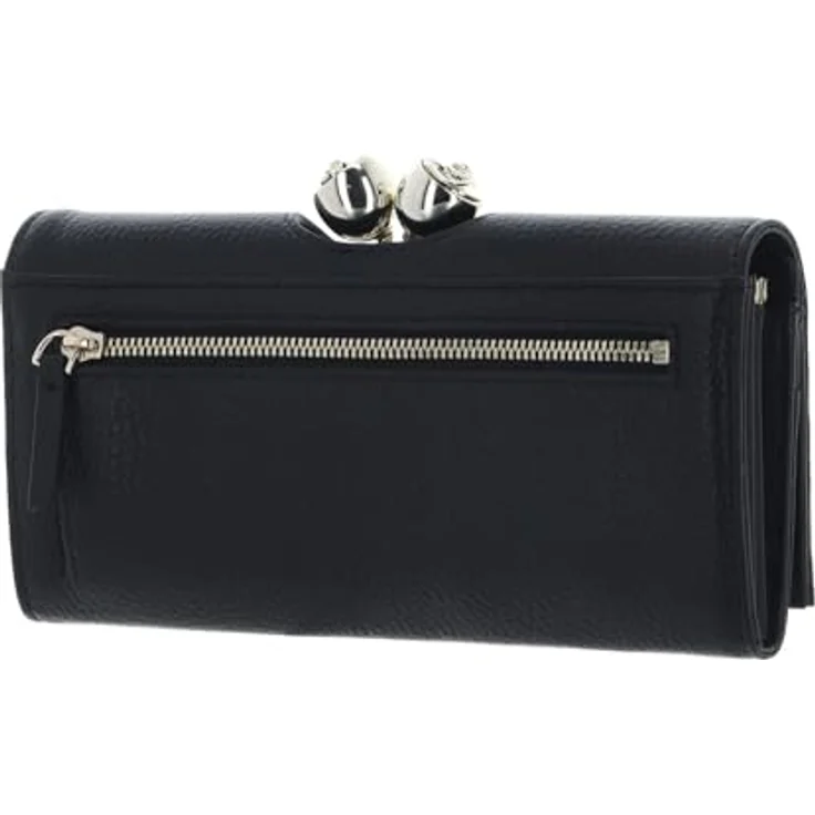 Ted Baker Rose Detail Leather Bobble Purse, schwarze Geldbörse aus echtem Rindsleder mit 11 Kartenfächern und Überschlagklappe – Bild 4