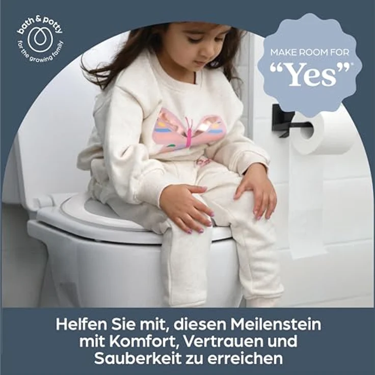 Dreambaby Baby-Toilettensitz, 2-in-1 Kindertoilettensitz mit Hocker, weiß/grau, inkl. Töpfchensitz und Tritthocker, für Kinder bis 100 kg – Bild 4