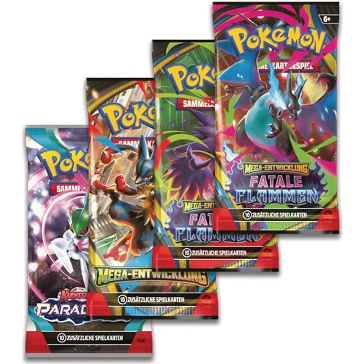 Pokémon PKM Tin 126 Mega-Glurak X, Sammelkarten-Box mit holografischer Promokarte und 4 Boosterpacks – Bild 3