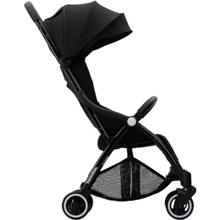 Hamilton by yoop Kinderwagen X1 Plus, Buggy mit MagicFold-Mechanismus, geräumigem Sitz und UV-Verdeck, Schwarz