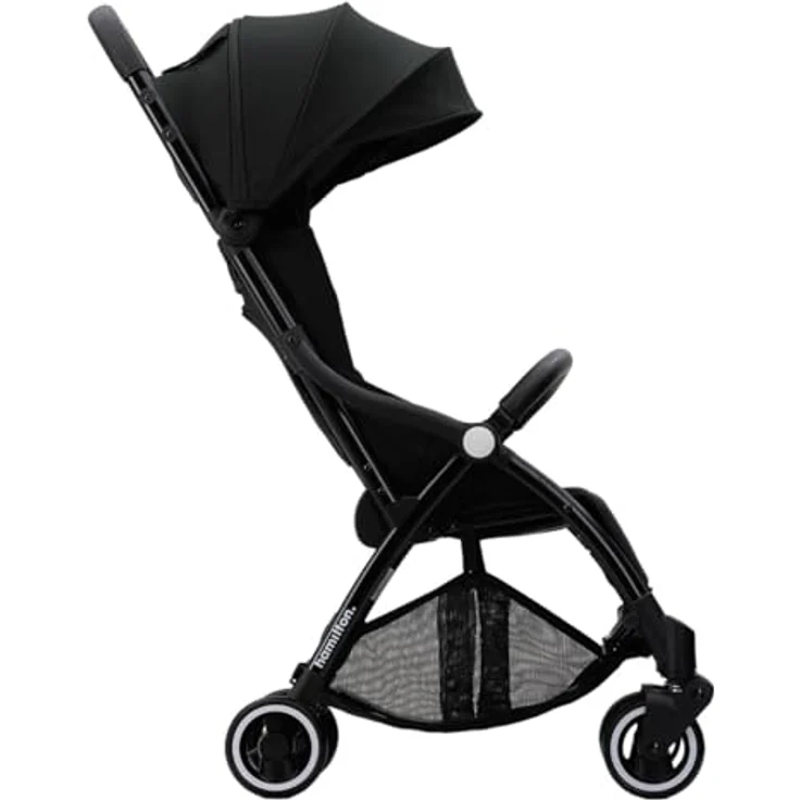 Hamilton by yoop Kinderwagen X1 Plus, Buggy mit MagicFold-Mechanismus, geräumigem Sitz und UV-Verdeck, Schwarz – Bild 1