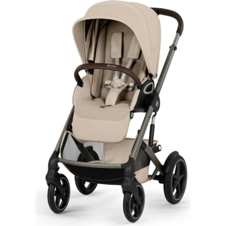 Cybex Talos S Lux Kinderwagen mit faltbarer Babywanne, 0-22 kg, Farbe: Almond Beige – Bild 3
