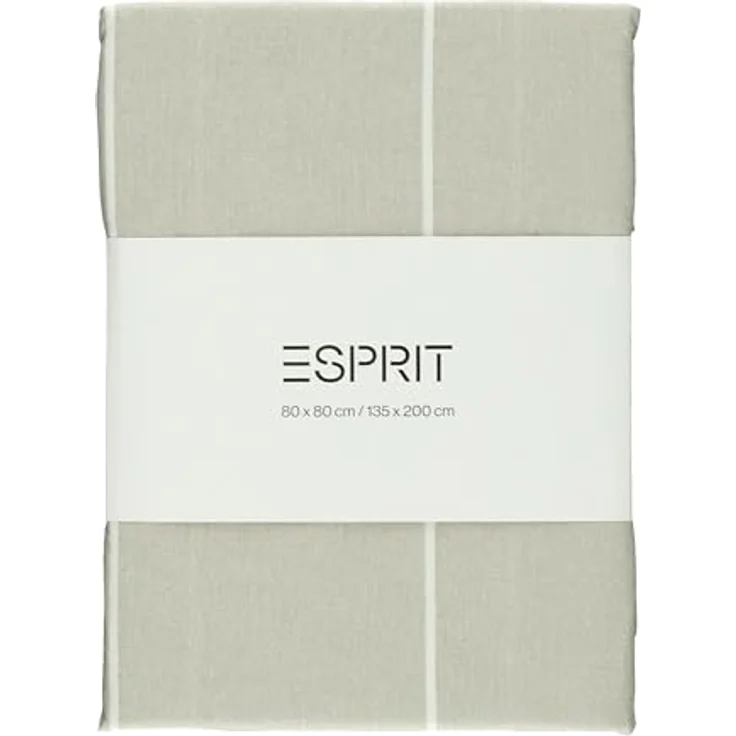 Esprit Home NEU! Premium Bettwäsche 135 x 200 cm Baumwolle 2teilig - Grau - inkl. einem Kopfkissenbezug 80x80cm - Sportliche Längsstreifen & ESPRIT Logostickerei – Bild 2