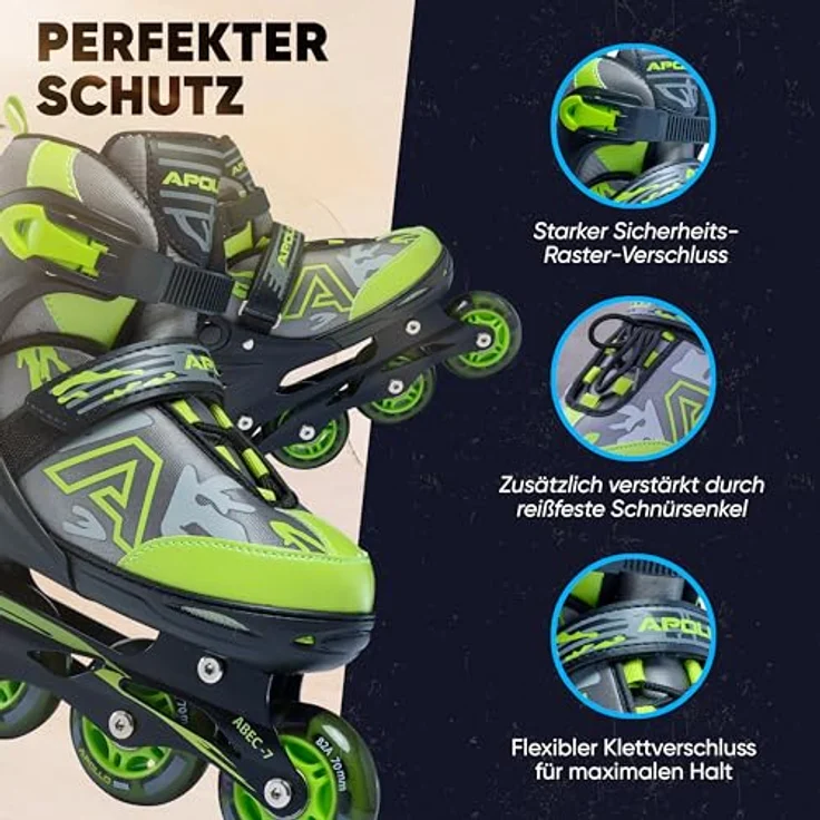 Apollo Champion, größenverstellbare Inliner für Jungs und Mädchen ab Größe 31, für Damen und Herren bis Größe 42, hochwertige Inline Skates für Kinder und Erwachsene mit LED Rollen, in Pink – Bild 4