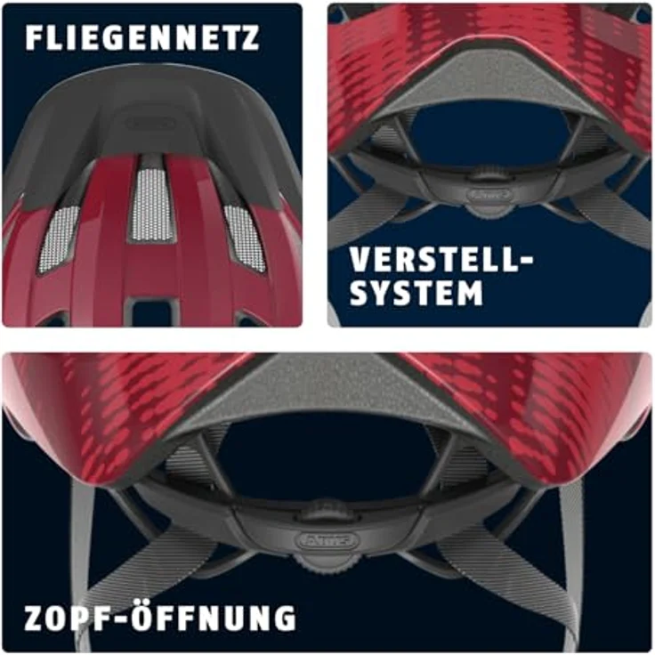 ABUS Rennradhelm Macator - sportiver Fahrradhelm für Einsteiger - auch für Zopfträger/-innen - für Damen und Herren - Bordeauxrot, Größe S – Bild 6