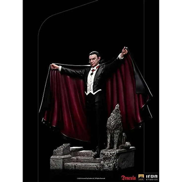 Iron Studios Universal Monsters Deluxe Art Scale Statue 1/10 Dracula, detailreiche Resin-Figur mit Diorama-Podest und heulendem Wolf, 22 cm, IS12902 – Bild 9