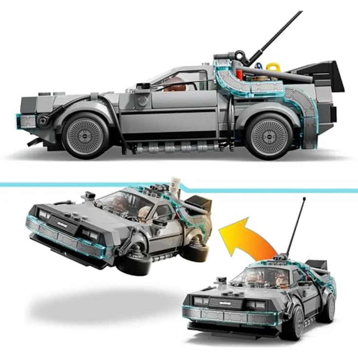 LEGO Speed Champions 77256, Zeitmaschine DeLorean aus Zurück in die Zukunft mit 2 Minifiguren Marty McFly und Doc Brown, Bau- und Spielset für Kinder ab 9 Jahren – Bild 4