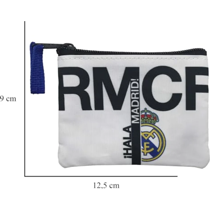 Real Madrid Geldbörse, 12,5 × 9 × 1 cm, mit Reißverschluss für Karten, Ausweis und Kleingeld, Kinderportemonnaie – Bild 2