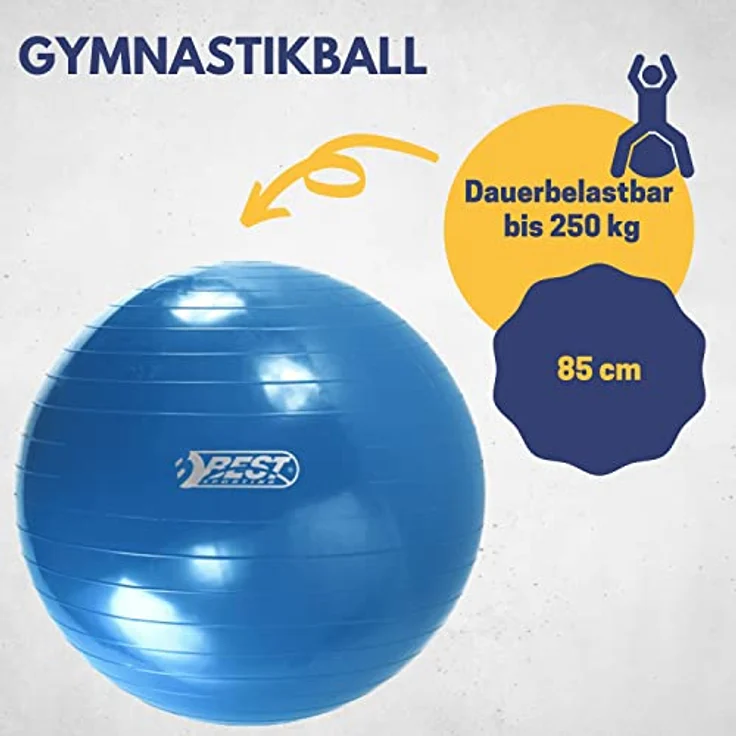 Best Sporting Unisex – Erwachsene Gymnastikball I Trainingsball 65cm, 75cm oder 85cm I Für Therapie- und Rehabilitationseinheiten I Belastung bis 250kg I Pilates Ball I Fitnessball für zu Hause – Bild 2