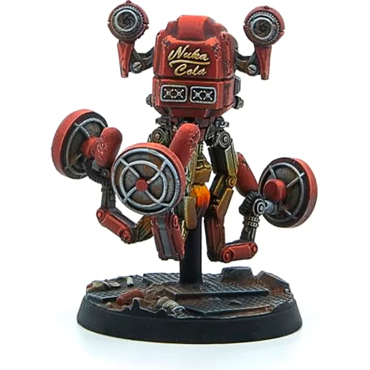 Modiphius Fallout: Wasteland Warfare - Robots - Starlight Theatre Staff, Miniaturenset für Sammelkampfspiele, Nuka World-Welle – Bild 4