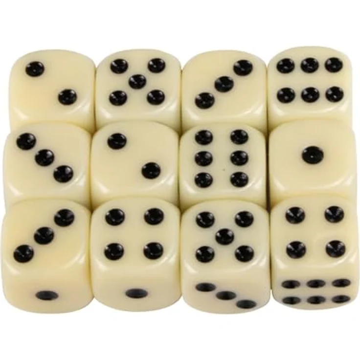 GICO 12 Standard Spielewürfel weiß - Augenwürfel 16 mm aus PVC- 5955 – Bild 2