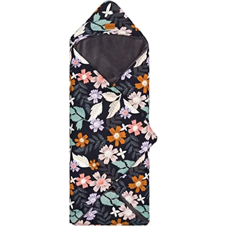 Fillikid Fleece-Fußsack Tanaga, kuscheliger Fußsack für Babyschale und Babywanne, wasserabweisend, Blumenmuster – Bild 1