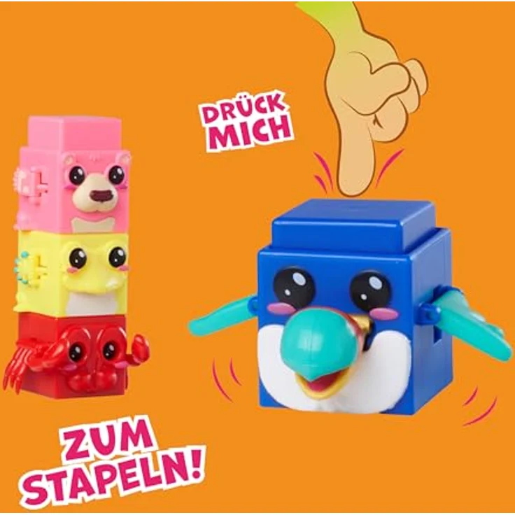 Simba Bloxies Figur Serie II, Tier-Baustein zum Stapeln und Sammeln, 4,5 cm mit lustigem Bewegungseffekt, Auswahl per Zufallsprinzip, 2 Stück, Spielzeug ab 3 Jahren – Bild 3