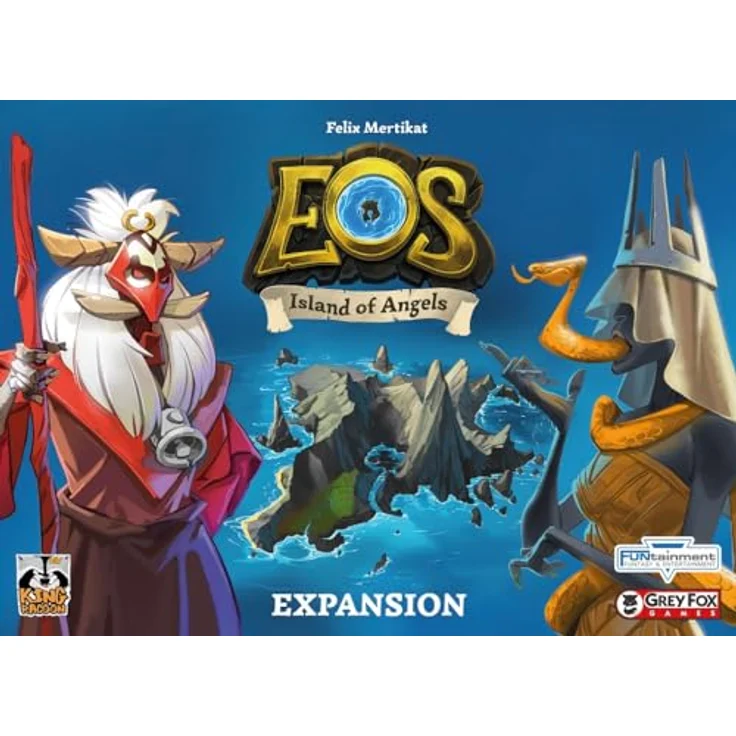 King Racoon Games EOS - Island of Angels Nationserweiterung, Expertenspiel für 1-5 Spieler, ab 14 Jahren, deutsche Edition mit 20 Karten und 26 Holzteilen – Bild 1