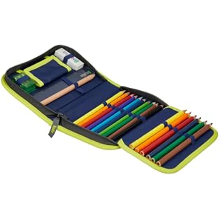 ergobag Federmäppchen, 23-tlg. Set mit Buntstiften, Bleistift, Radiergummi und Anspitzer, Zwillingsdesign passend zu ergobag Rucksäcken – Bild 4