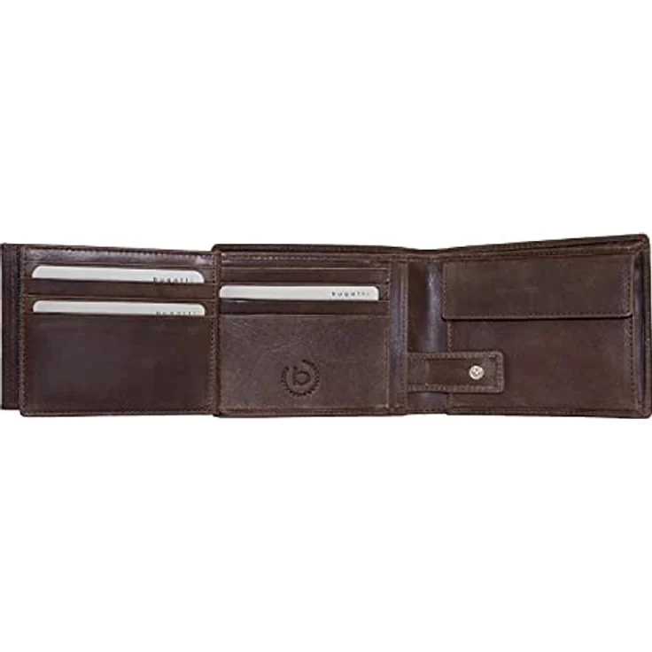 Bugatti Volo Geldbörse Herren Leder – Portemonnaie Herren Querformat Braun – Geldbeutel Portmonee Wallet Brieftasche Männer Portmonaise – Bild 5