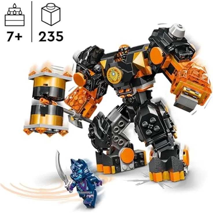 LEGO NINJAGO Coles Erdmech, Actionfiguren-Spielzeug mit veränderbarem Mech, Ninja-Set mit 2 Figuren inklusive Cole, Geschenk für 7-jährige Jungs und Mädchen 71806 – Bild 2