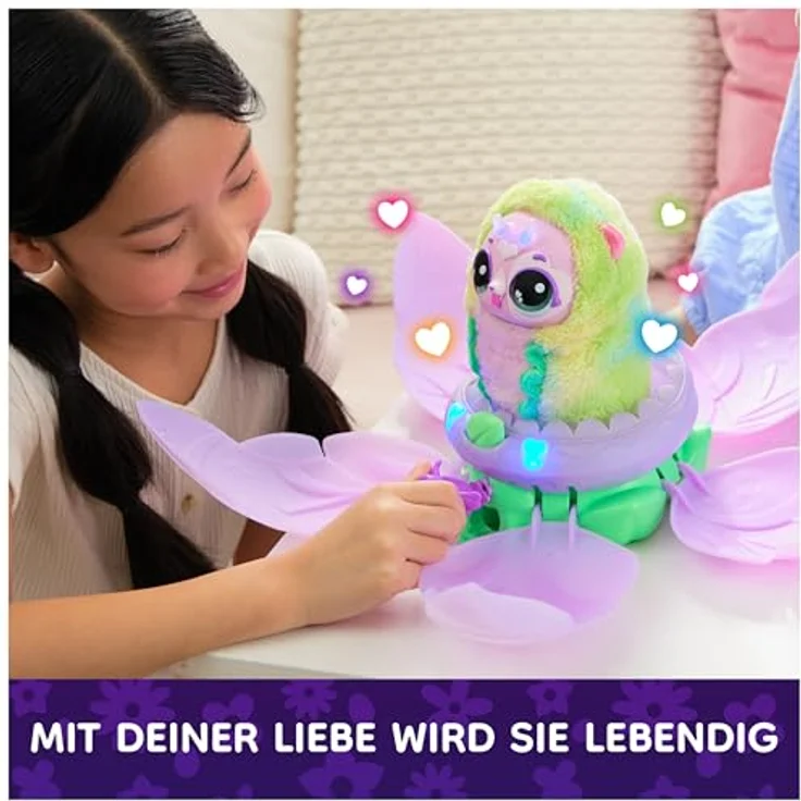 Hatchimals Bloomables Puppyfly, Interaktives Spielzeug mit doppelter Verwandlung, über 100 Geräuschen, rosa und zartviolett – Bild 4