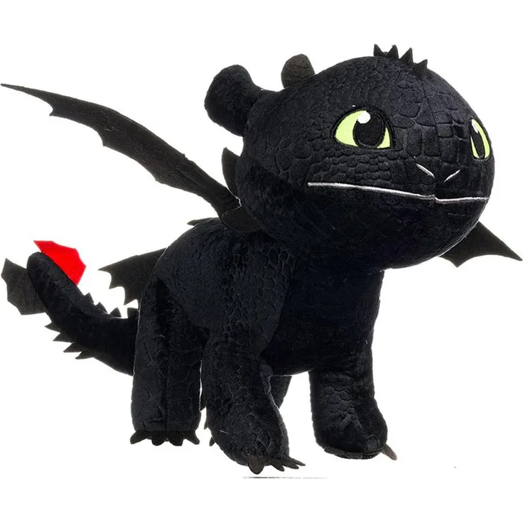 DREAMWORKS Drachenzähmen Leicht Gemacht Plüschdrache Ohnezahn, 100 cm langer Kuscheldrache mit flauschigem Plüsch und praktischer Schlaufe