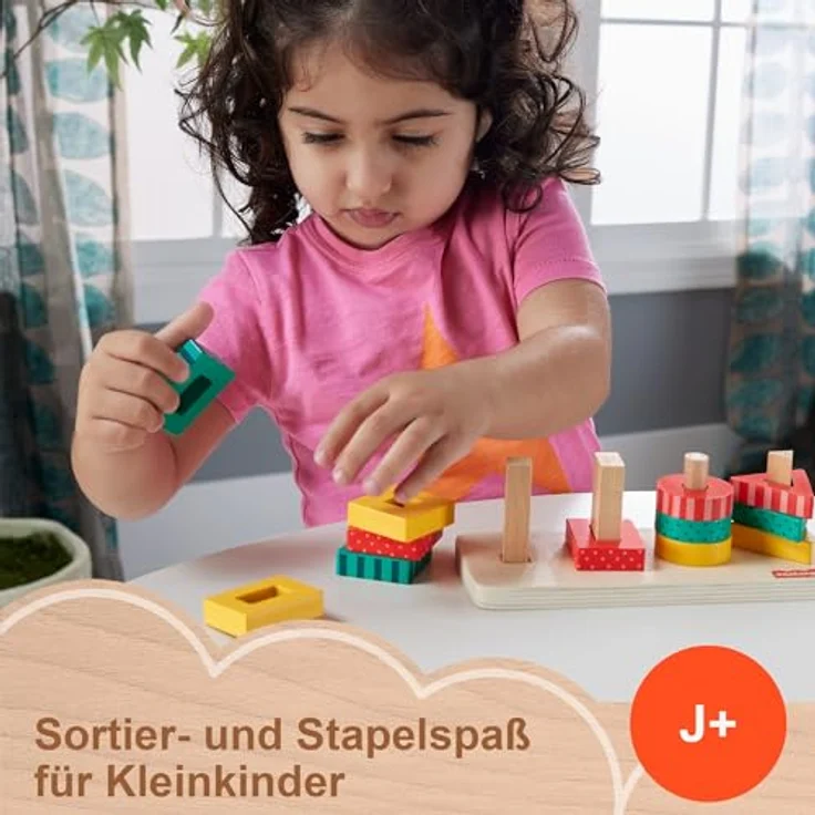 Fisher-Price® Stapelspielzeug Formen-Stapel- und -Sortierspielzeug aus Holz, (13-tlg) - Holzspielzeug zur Förderung der Feinmotorik und Farberkennung – Bild 3