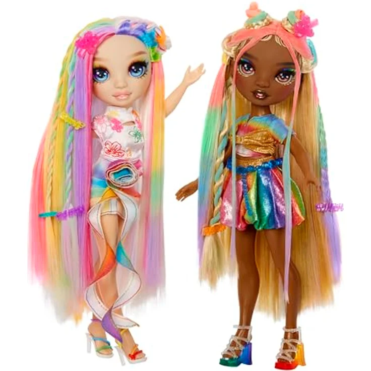 Rainbow High Anziehpuppe Rainbow High Hair Chalk & Style Doll- Amaya (Rainbow) mit 5 Haarkreiden und 5 Haarspangen – Bild 6