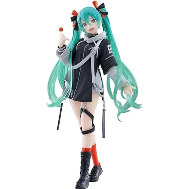 Taito Prize - Hatsune Miku - Fashion (PUNK Ver.), PVC Statue, 18 cm, detailreiche Sammlung