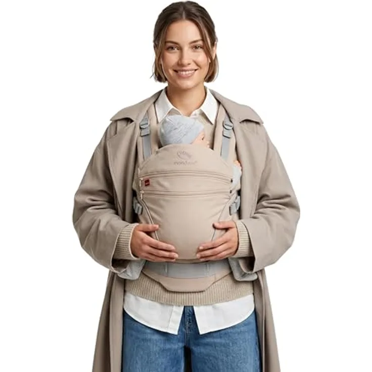 Manduca XT Special Edition, Babytrage der Happy Kollektion mit ergonomischer Passform und stufenlos verstellbarer Stegbreite