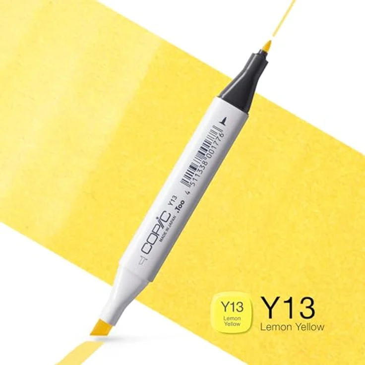 Copic Classic Marker Typ Y - 13, Lemon Yellow, professioneller Layoutmarker mit dualem Spitzensystem, schnelltrocknender und wischfester Tinte – Bild 2
