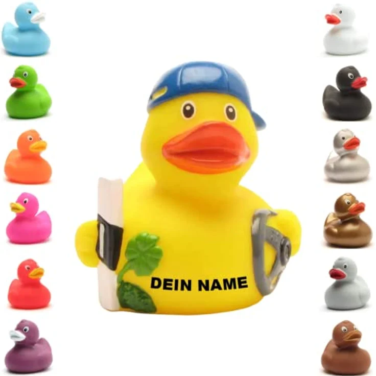 Duckshop Badeente - personalisierbar (Fahranfänger Ente) mit eigenem Wunschtext, 8 cm, aus Vinyl – Bild 2
