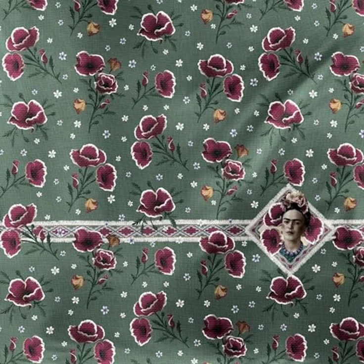 Irisette Mako Satin Bettwäsche Frida Kahlo Grün 135x200 – Bild 3