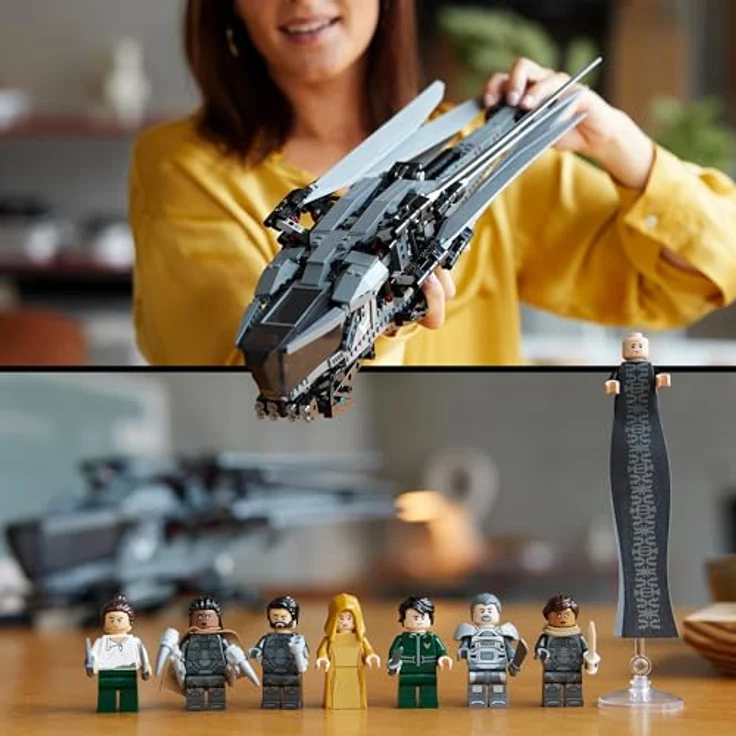 LEGO 10327 Icons Dune Atreides Royal Ornithopter, Set zum Sammeln für Erwachsene, Film-Geschenk für Männer, Frauen und Fans, Modell-Flugzeug mit 8 Figuren, darunter Paul Atreides und Baron Harkonnen – Bild 5