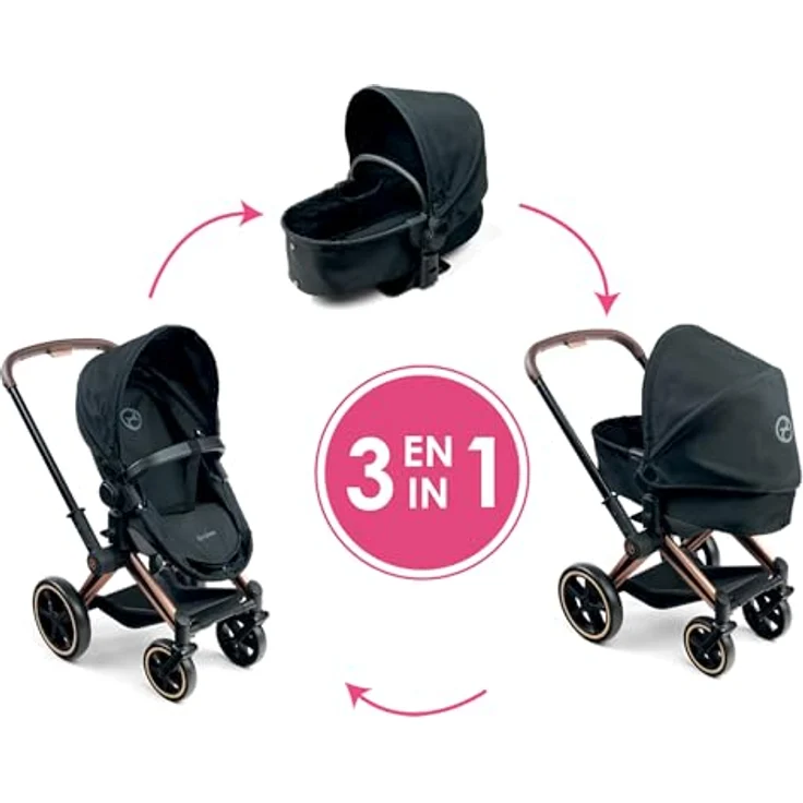 Corolle® Kombi-Puppenwagen Mon Premier Poupon, 3-in-1 Buggy und Tragebett für Puppen von 36-42cm, faltbar mit Verdeck, Cybex Design – Bild 9