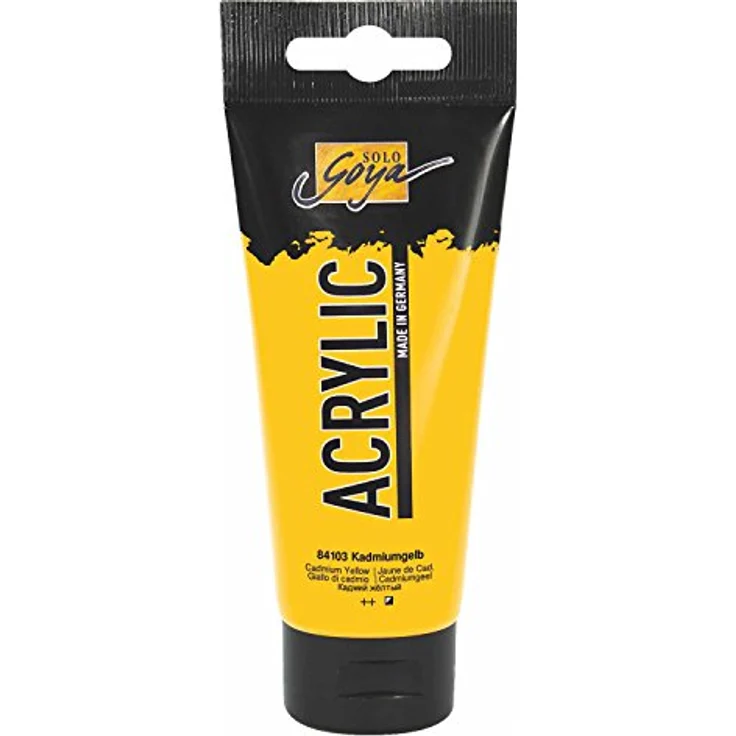 KREUL Solo Goya Acrylic, 100 ml Tube in kadmiumgelb, cremige Acrylfarbe in Studienqualität, wasserbasiert, schnell trocknend, gut deckend, wasserfest – Bild 1