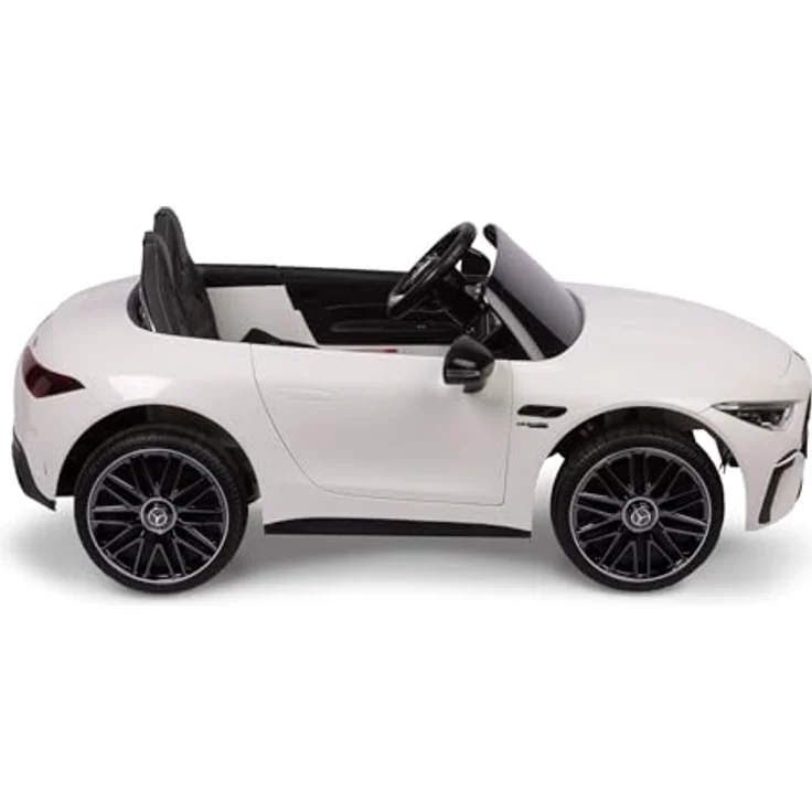 CARETERO Kinder Elektroauto Mercedes-Optik SL63, Akkubetrieben, für Kinder ab 3 Jahren, Weiß, mit Fernbedienung und USB-Musikpanel – Bild 4