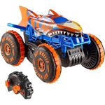 Hot Wheels RC Tiger Shark Climber, Fernbedienungs-Spielzeugfahrzeug mit 3 Spielmodi für Rennen, Klettern und Stunts, großer Maßstab, JFR39