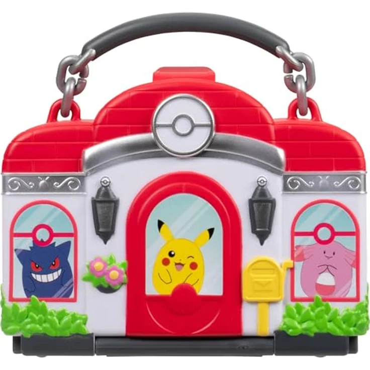 Jazwares Pokémon Center Playset - Squishalongs mit 4 Mini-Squish Figuren, tragbar und mit umklappbarem Heilbildschirm – Bild 2