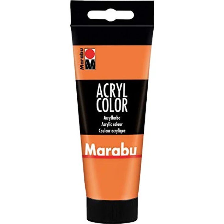 Marabu Acrylfarbe orange 100 ml, hochdeckende wasserbasierte Malfarbe für vielseitige Anwendungen – Bild 1